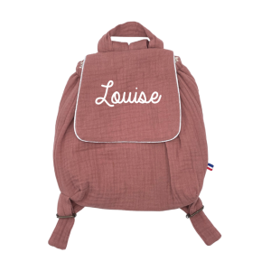 OH LA LA PARIS – Sac à dos double gaze coton vieux rose