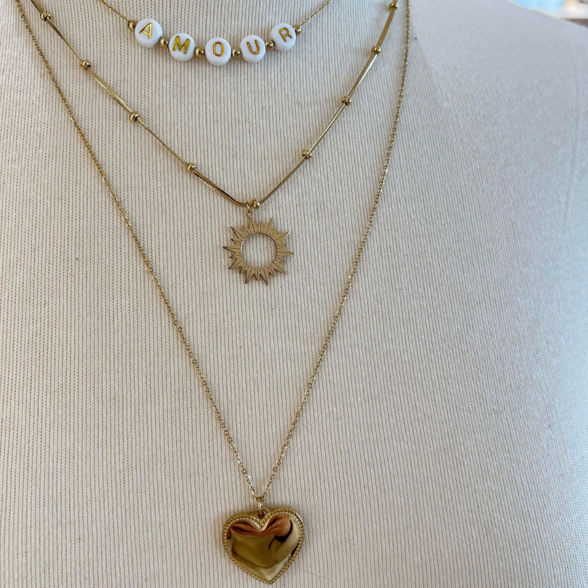 Milë&Mila – Ensemble de 3 pendentifs perle Amour