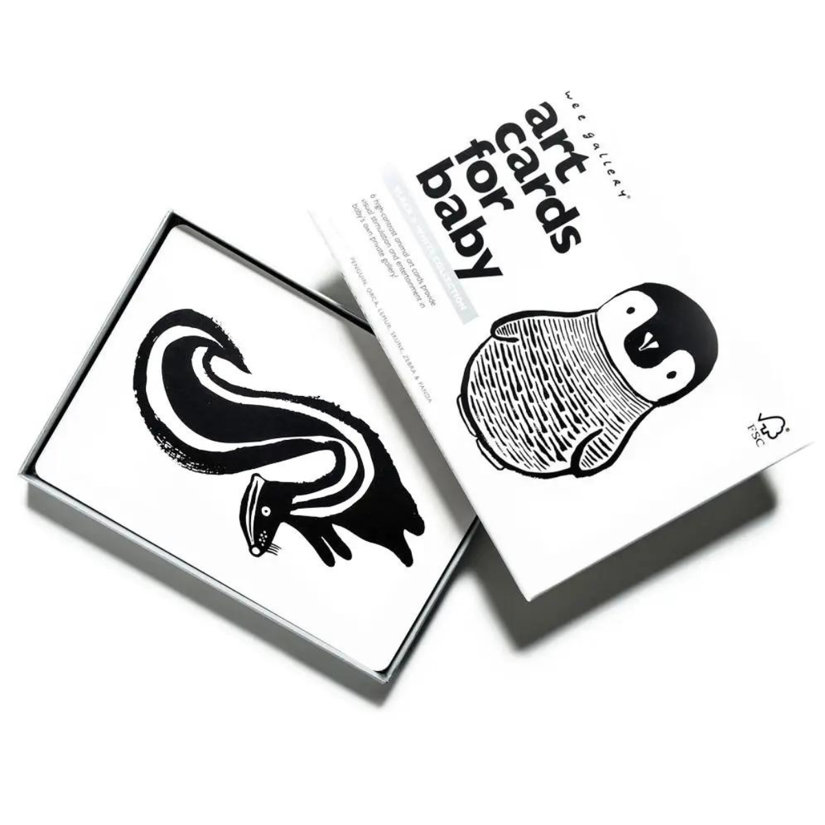 WEE GALLERY – Carte d’art pingouin noir & blanc