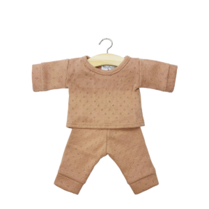 Minikane – Pyjama Morgan en coton pointillé cassonade