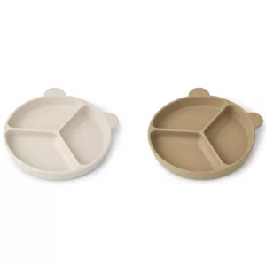 Liewood – Lot de 2 assiettes ventouse Sandy / Oat