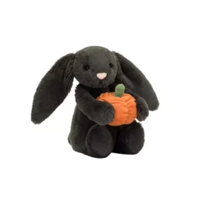 Jellycat – Lapin little noir avec citrouille