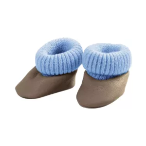 Minikane – Chaussons en cuir marron