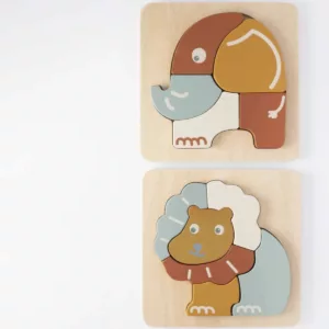 3KG7 – Lot de 2 puzzles en bois pour bébé