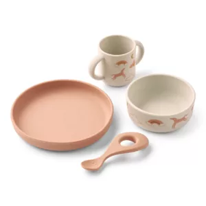 Liewood – Set de repas en silicone Dream / Ecru