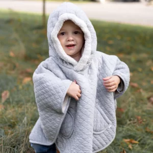 Bemini – Poncho hiver cadum gris 9/36 mois